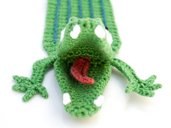 Amigurumi Crochet Crocodile Bookmark