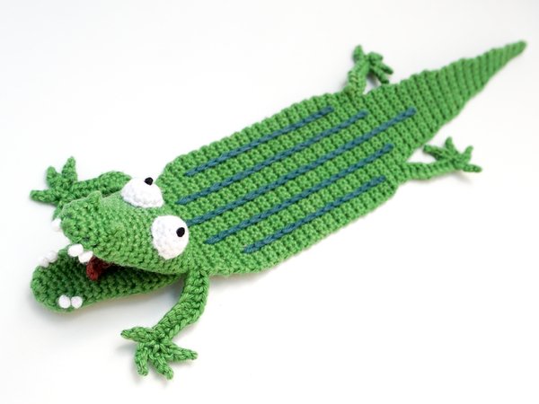 Amigurumi Crochet Crocodile Bookmark