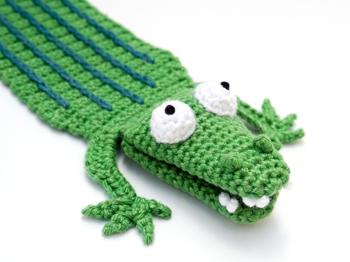 Amigurumi Crochet Crocodile Bookmark