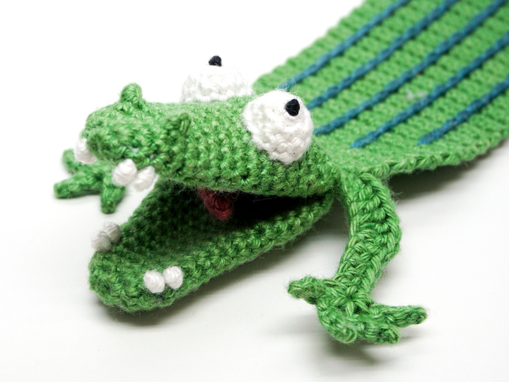 Amigurumi Crochet Crocodile Bookmark