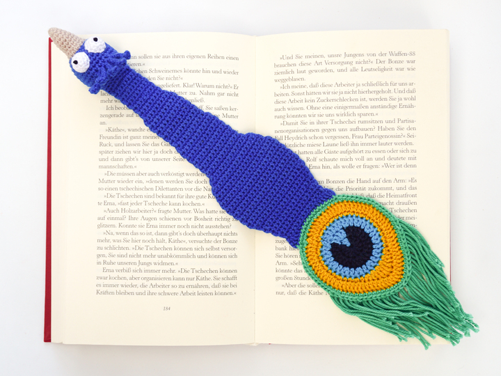 Amigurumi Crochet Peacock Bookmark