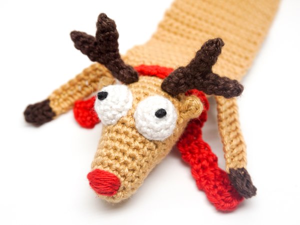 Amigurumi Crochet Reindeer Bookmark