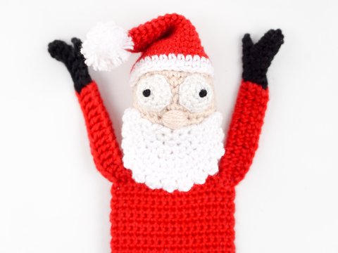 Amigurumi Weihnachtsmann Lesezeichen Häkelanleitung