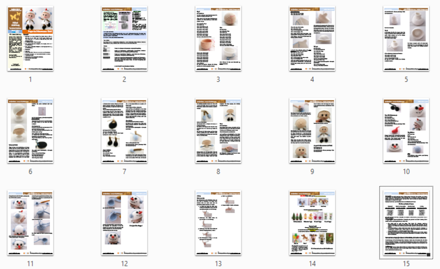 130DE Häkelanleitung Puppe im Schneemann Kleid - Amigurumi PDF Stelmakhova CP