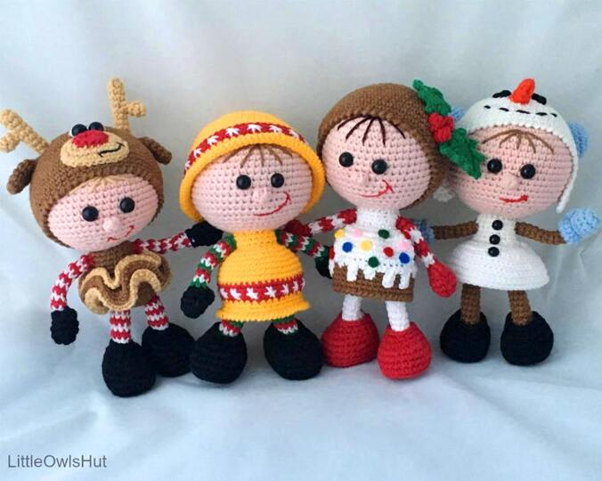 171DE Häkelanleitung Puppe im Glöckchen Kleid - Amigurumi PDF Stelmakhova CP