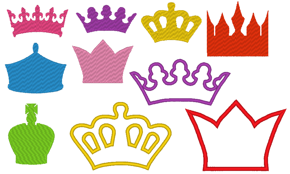Stickdatei Kronen 3.0 Krone Prinzessin