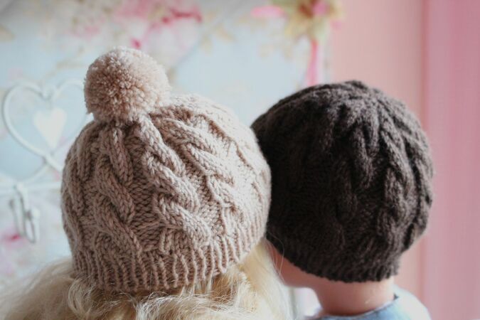 Dolls Cable Hat Knitting Pattern
