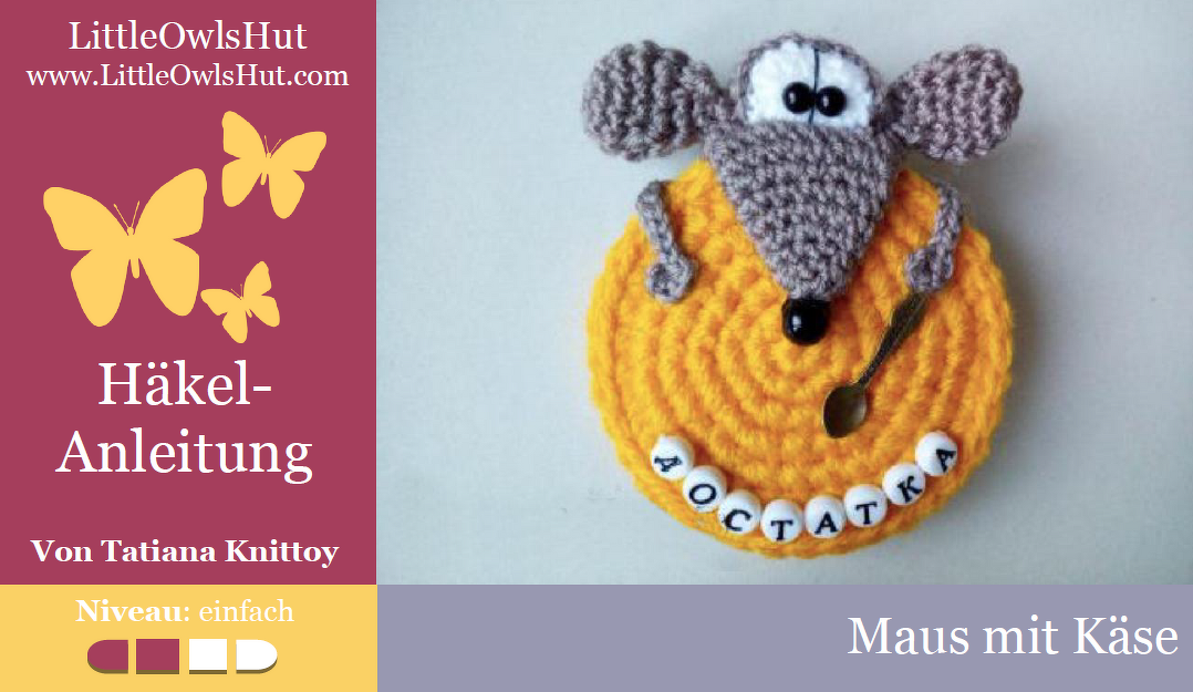 233DE Häkelanleitung Maus mit Käse - Amigurumi PDF Knittoy CP - Bild 2