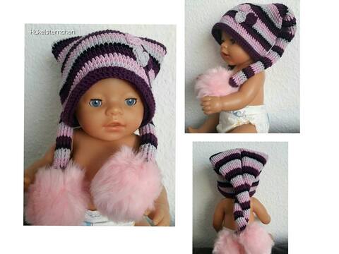 2 Zipfel Mütze - gehäkelt - jede Größe - super einfach & schnell - PDF Anleitung