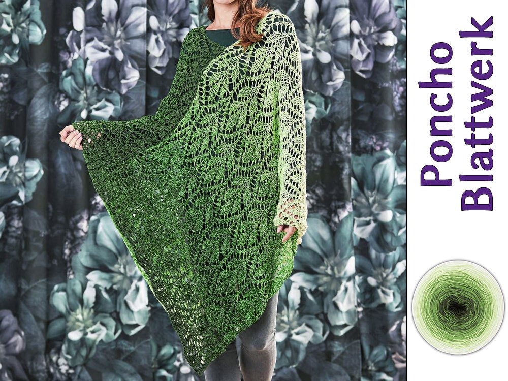 Poncho Blattwerk