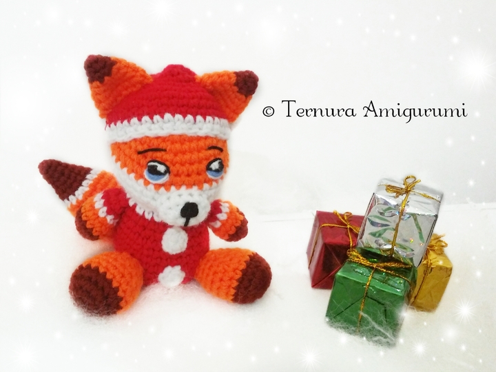 Häkelanleitung von Rocco, dem Weihnachtsfuchs 15cm PDF ternura amigurumi english- deutsch- dutch