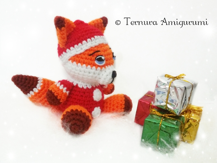 Häkelanleitung von Rocco, dem Weihnachtsfuchs 15cm PDF ternura amigurumi english- deutsch- dutch
