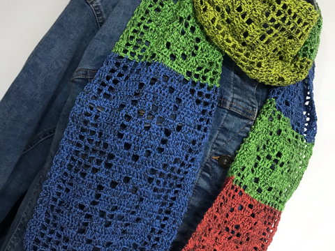 3in1 Schal, Loop, Tischläufer gehäkelt