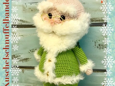 Häkelanleitung Kuschelschnuffelbande Weihnachtsmann Little Santa im Schlafanzug, Amigurumi, PDF
