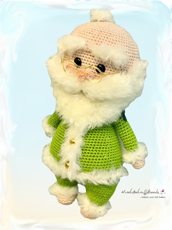 Häkelanleitung Kuschelschnuffelbande Weihnachtsmann Little Santa im Schlafanzug, Amigurumi, PDF