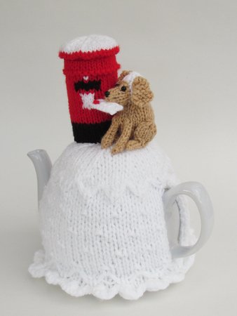 Dog Posting a Letter Tea Cosy Knitting Pattern