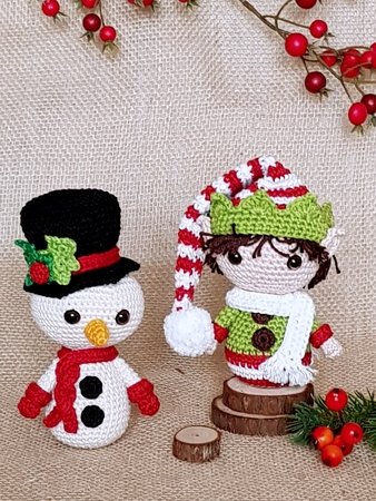 Santa’s Busy Helpers: Snowman, Christmas Elf & Reindeer – Crochet Pattern