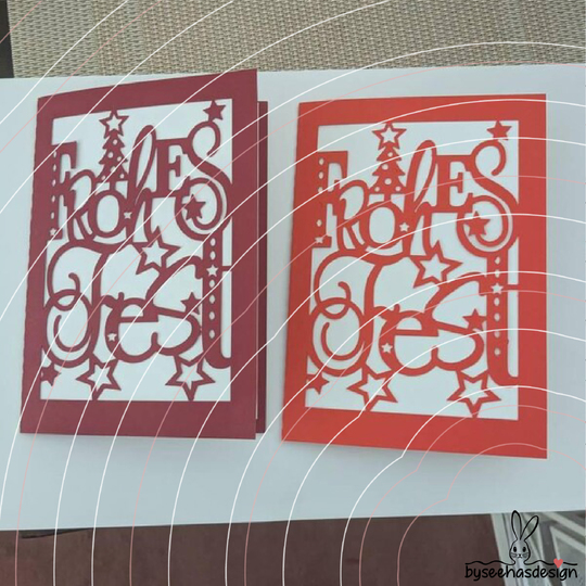 Weihnachtskarte Frohes Fest Plotterdatei SVG DXF