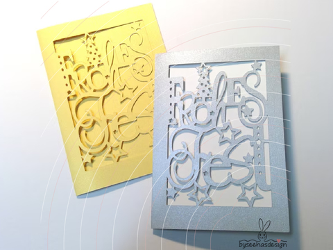 Weihnachtskarte Frohes Fest Plotterdatei SVG DXF