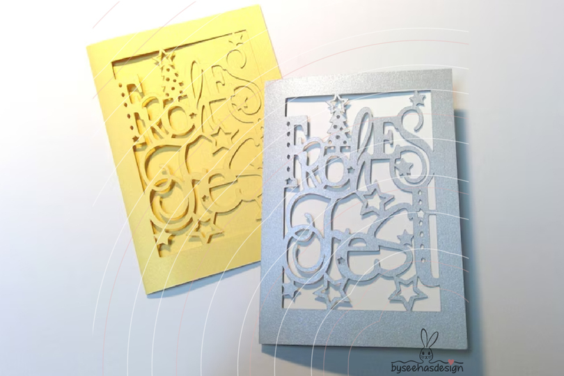 Weihnachtskarte Frohes Fest Plotterdatei SVG DXF
