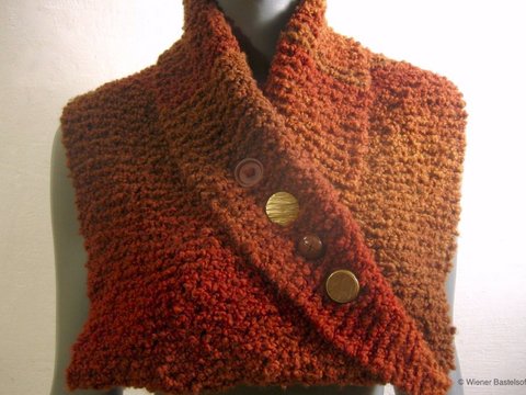 Schalkragen „Herbstlaub“ für AnfängerInnen, Halswärmer, Schal, Kragenschal