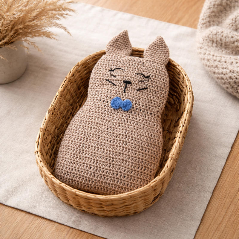 Häkelanleitung Knistertuch Katze, Schmusetuch häkeln