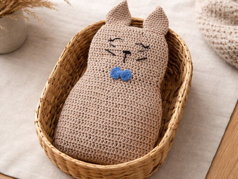 Häkelanleitung Knistertuch Katze, Schmusetuch häkeln