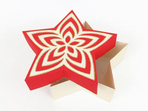Weihnachtliche Sternschachtel – Bastelanleitung und Vorlagen