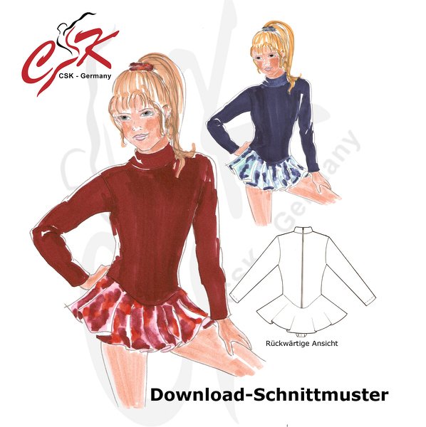 Kürkleider Schnittmuster Gr. 158 für Eiskunstlauf, Rollkunstlauf, Karneval
