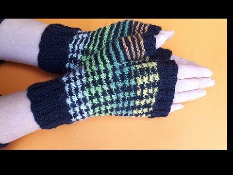 Unisex Pulswärmer, gestrickt,  im Sternchenmuster 103