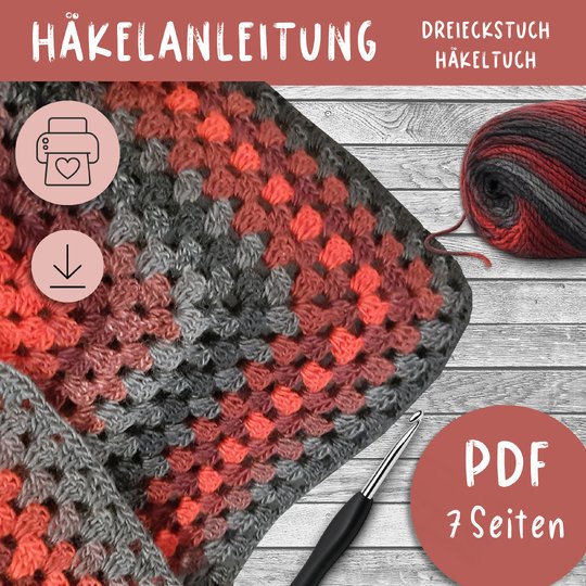 einfaches Dreieckstuch häkeln für Anfänger Dreieckstuch Granny Tuch häkeln