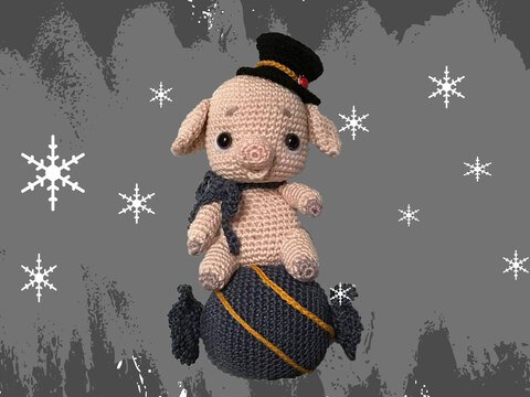 Glücksschwein - Bonbon Silvesterdekoration Häkelanleitung Amigurumi