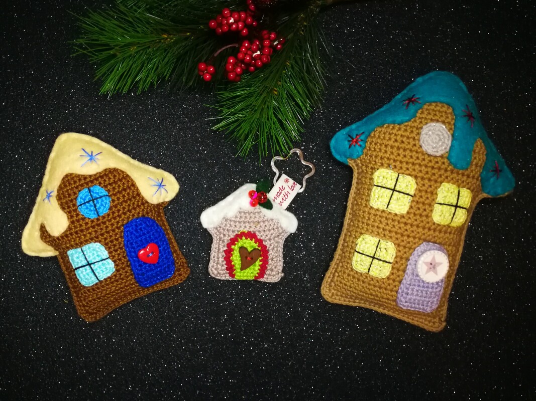 2 in 1 Lebkuchenhäuschen als Dekofigur + Schlüsselanhänger