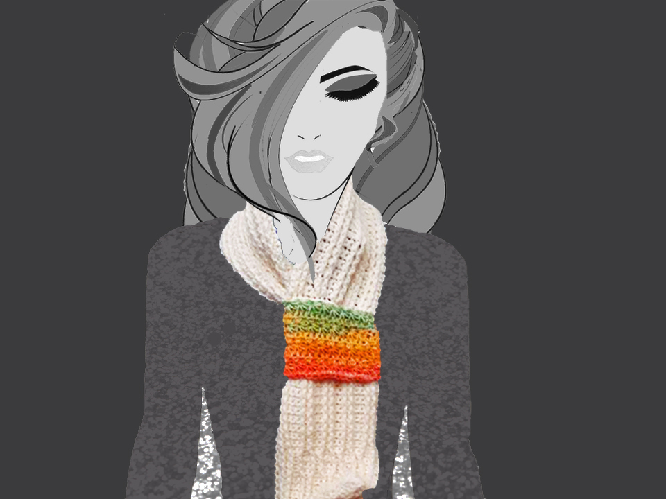 Schal Streifen und Sternchen