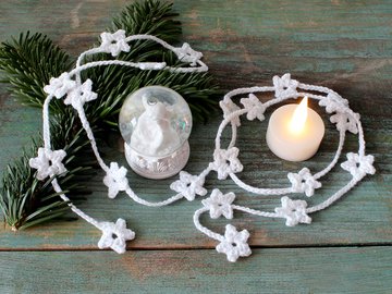Christmas Garland, Gift Ribbon "Star Magic" - Crochet Pattern