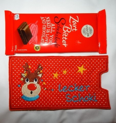 Schokoladen Verpackung Hülle lecker Schoki Weihnachten Stickdatei - Bild 5
