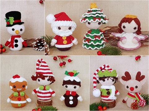 Set Weihnachtsfiguren – Amigurumi Häkelanleitungen