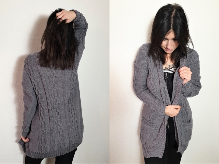 160 Strickanleitung Cardigan Kuschelmäuschen oversize 36/42