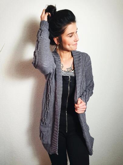 160 Strickanleitung Cardigan Kuschelmäuschen oversize 36/42