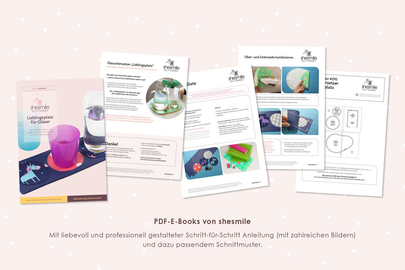 Glasuntersetzer "Lieblingsplatz" (Nähanleitung und Schnittmuster)