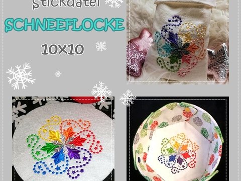 Stickdatei Schneeflocke 10x10