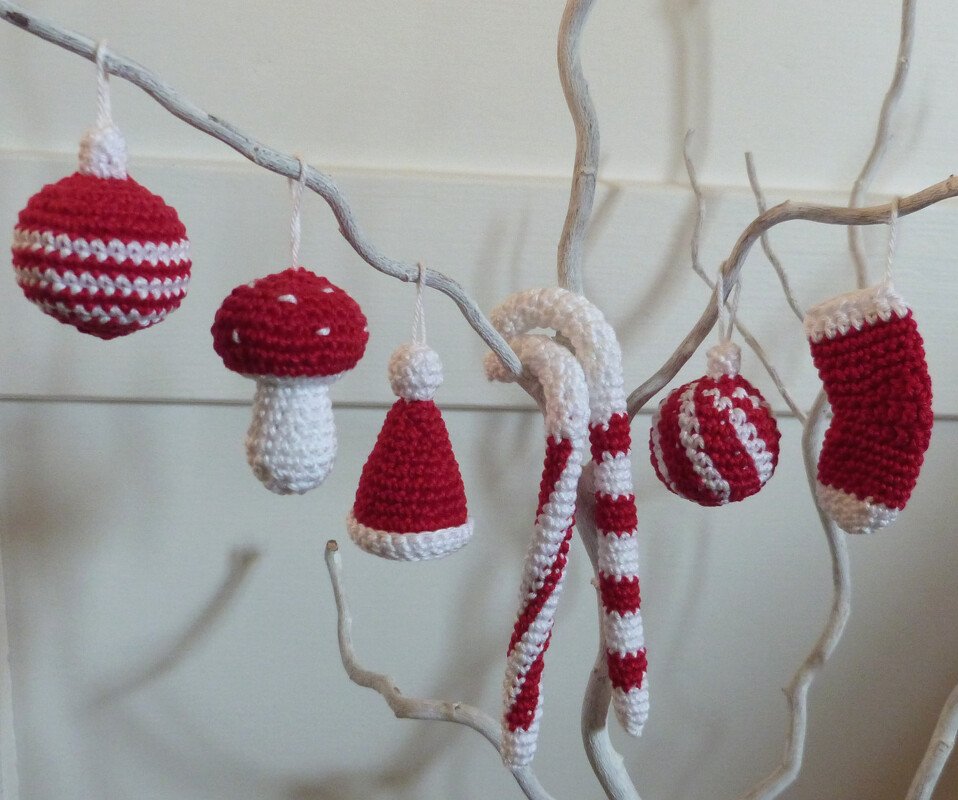 Häkelanleitung für Weihnachtsbaumanhänger, 6 Modelle, Geschenkanhänger - Bild 5