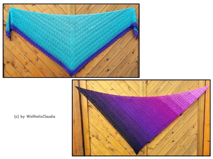 Häkelanleitung 2x Tuch "Wollholic" - Dreieckig und asymmetrisch
