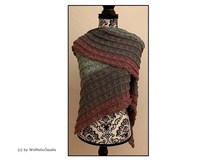 Häkelanleitung 2x Tuch "Wollholic" - Dreieckig und asymmetrisch