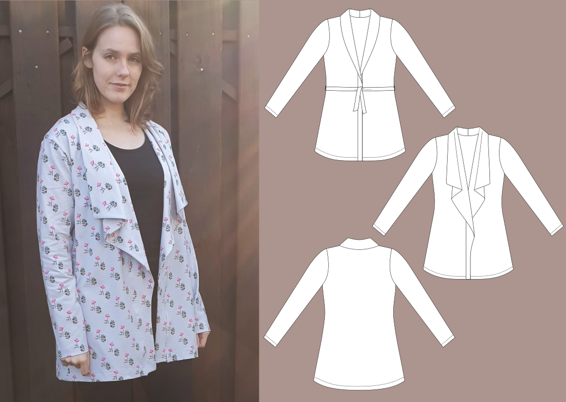 Molly – Strickjacke/Cardigan mit Schalkragen oder Volant (BU 80-116, A4+A0)