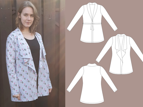 Molly – Strickjacke/Cardigan mit Schalkragen oder Volant (BU 80-116, A4+A0)