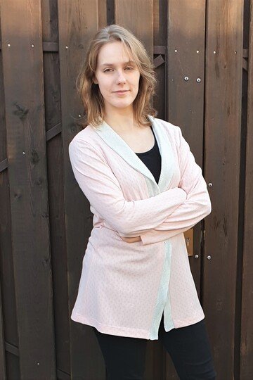 Molly – Strickjacke/Cardigan mit Schalkragen oder Volant (BU 80-116, A4+A0)