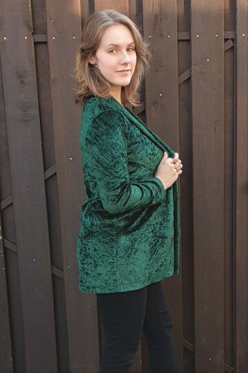 Molly – Strickjacke/Cardigan mit Schalkragen oder Volant (BU 80-116, A4+A0)