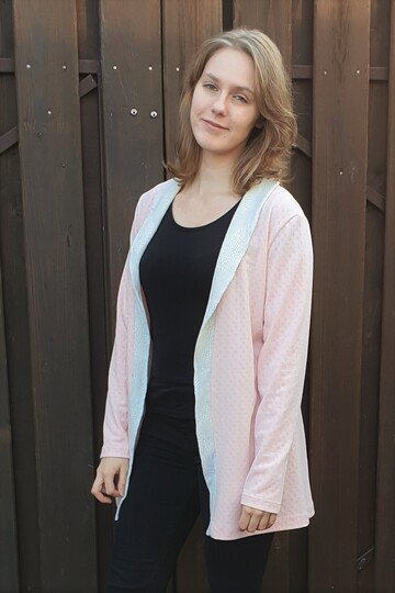 Molly – Strickjacke/Cardigan mit Schalkragen oder Volant (BU 80-116, A4+A0)