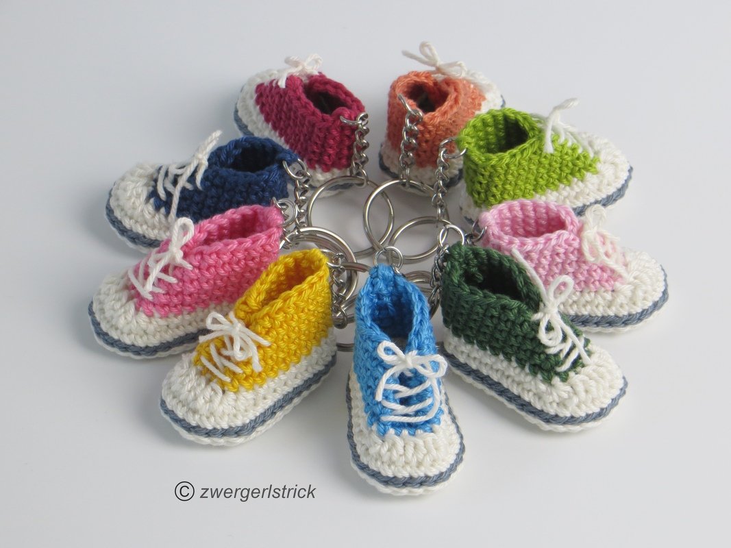 Häkelanleitung Mini-Schuhe - Schlüsselanhänger oder Mobile - - Bild 5
